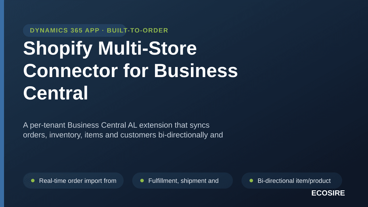 Shopify Multi-Store Connector for Business Central