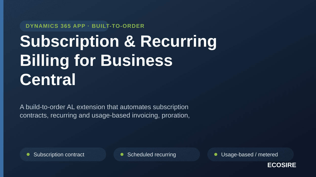 Subscription & Recurring Billing for Business Central