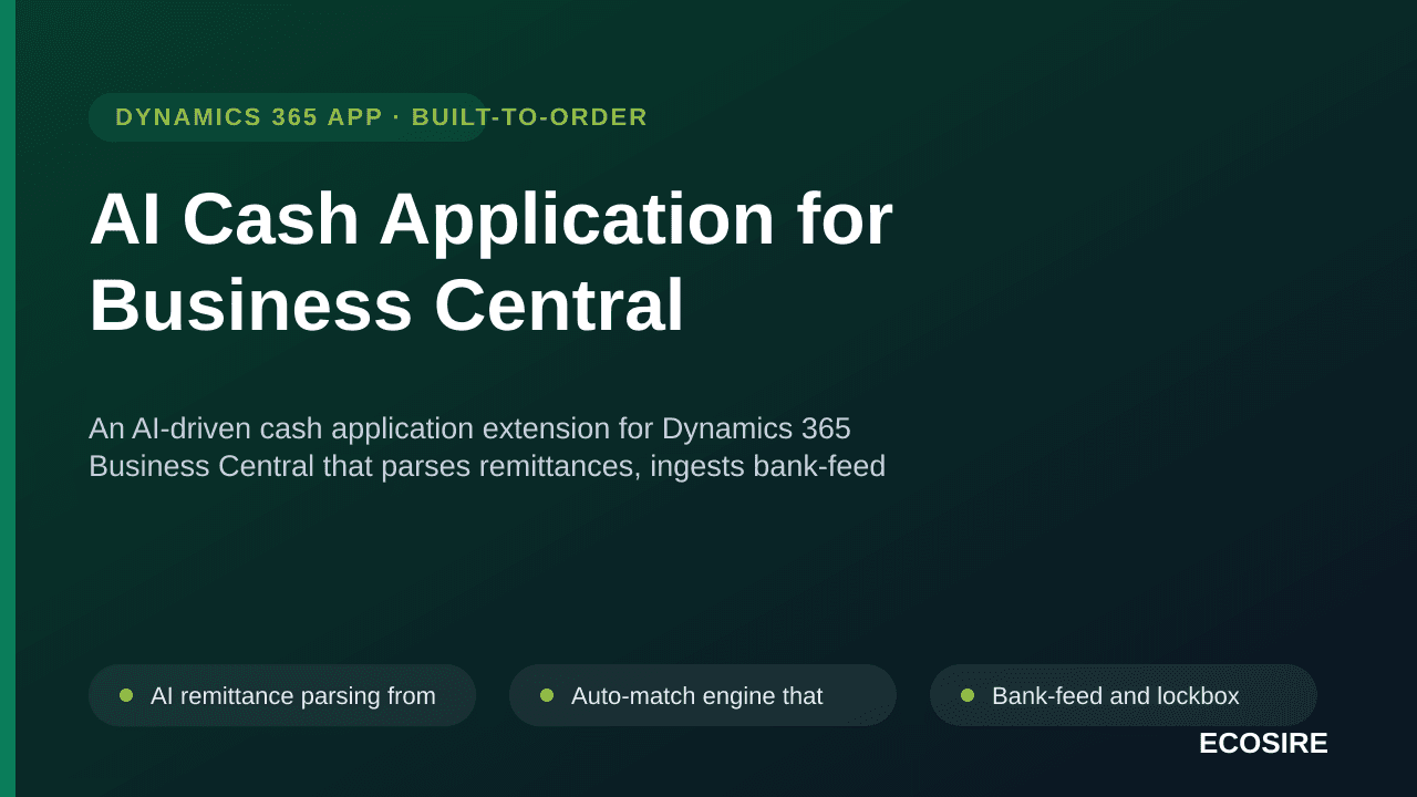 AI Cash Application for Business Central — An AI-driven cash application extension for Dynamics 365 Business Central that par — Image 1 of 3