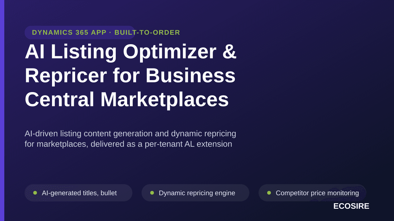 AI Listing Optimizer & Repricer for Business Central Marketplaces