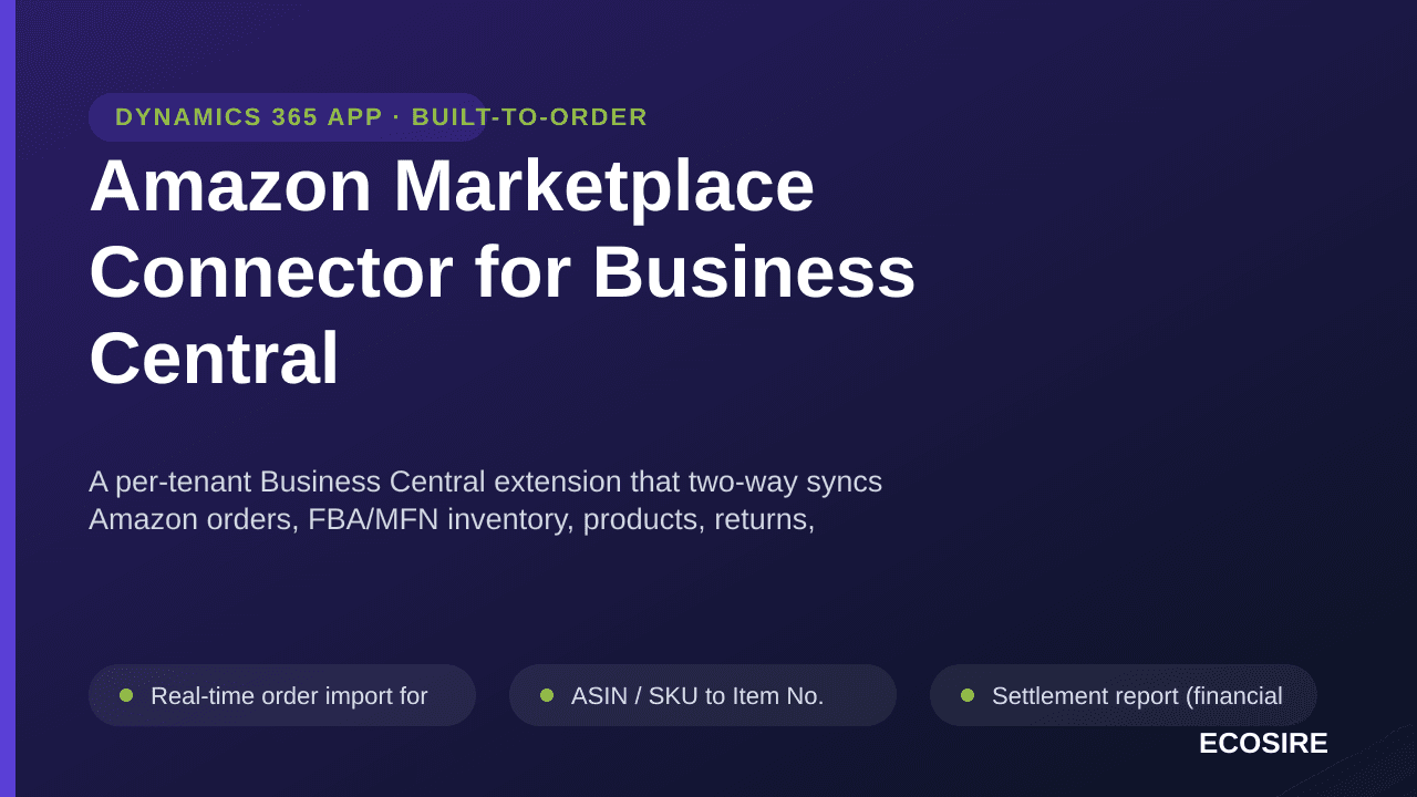 Amazon Marketplace Connector for Business Central