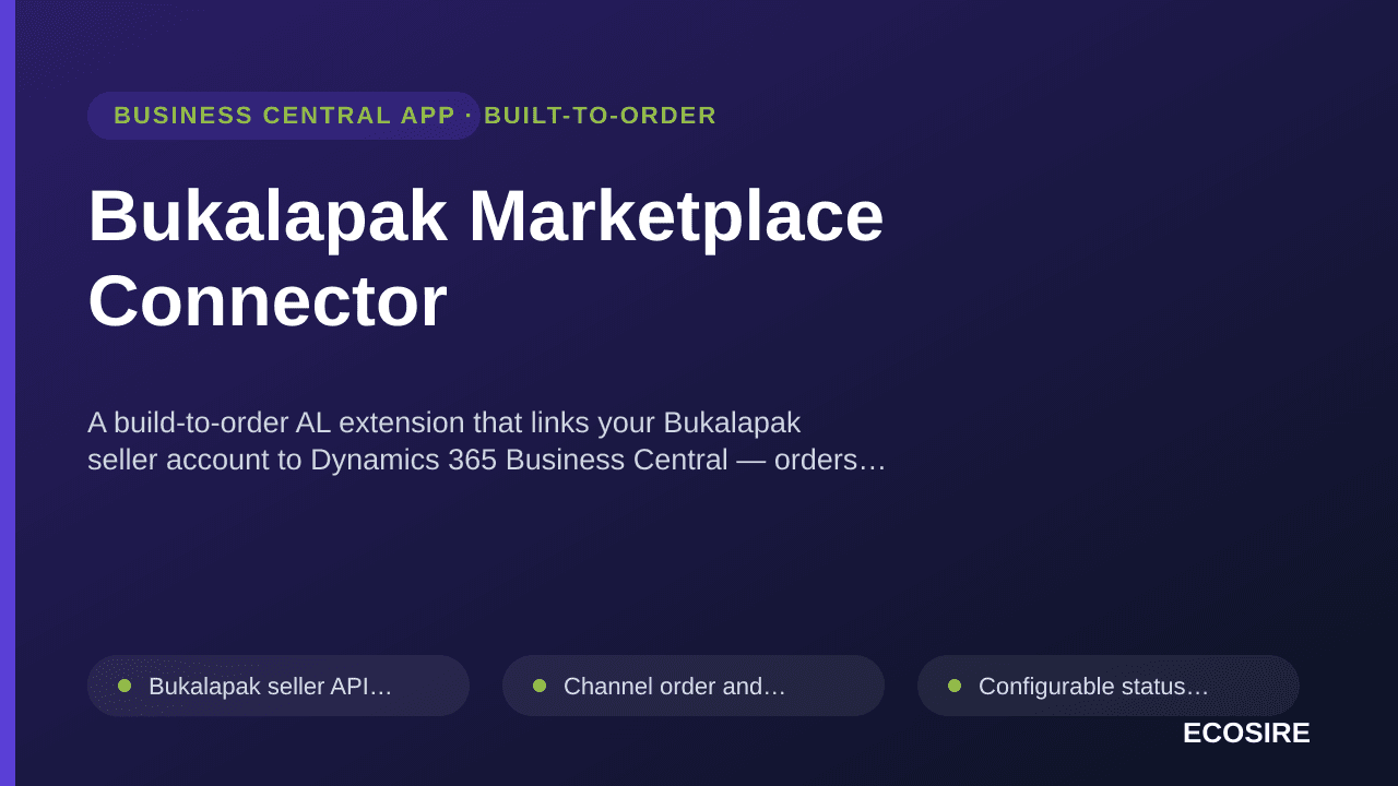 Bukalapak Marketplace Connector — A build-to-order AL extension that links your Bukalapak seller account to Dynamics 365 Busi — 1/1