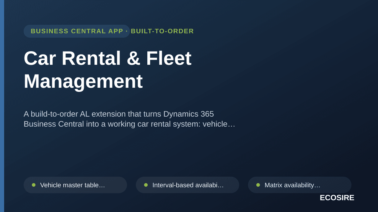 Car Rental & Fleet Management — A build-to-order AL extension that turns Dynamics 365 Business Central into a working car ren — 1/1