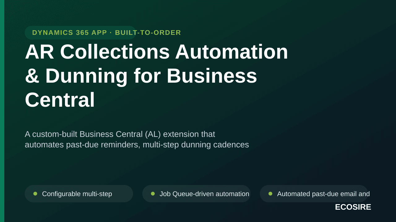 AR Collections Automation & Dunning for Business Central — A custom-built Business Central (AL) extension that automates past — Image 1 of 3
