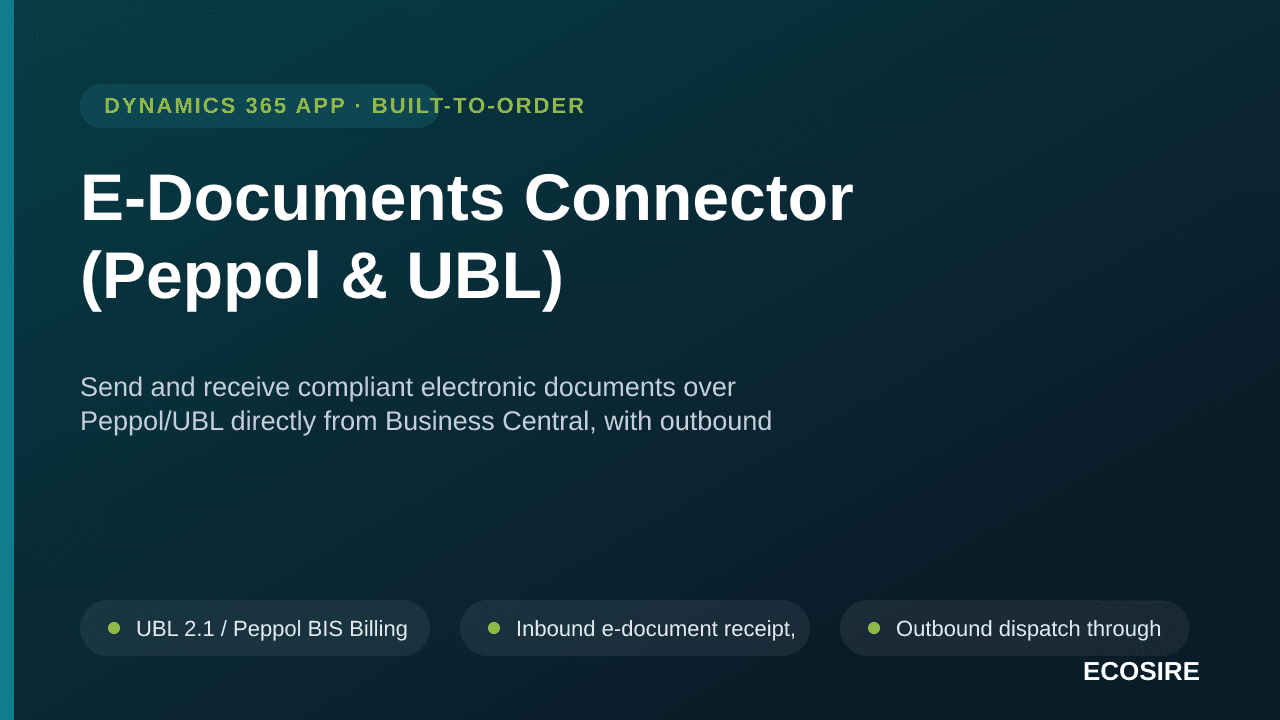 E-Documents Connector (Peppol & UBL) — Send and receive compliant electronic documents over Peppol/UBL directly from Business — Image 1 of 3