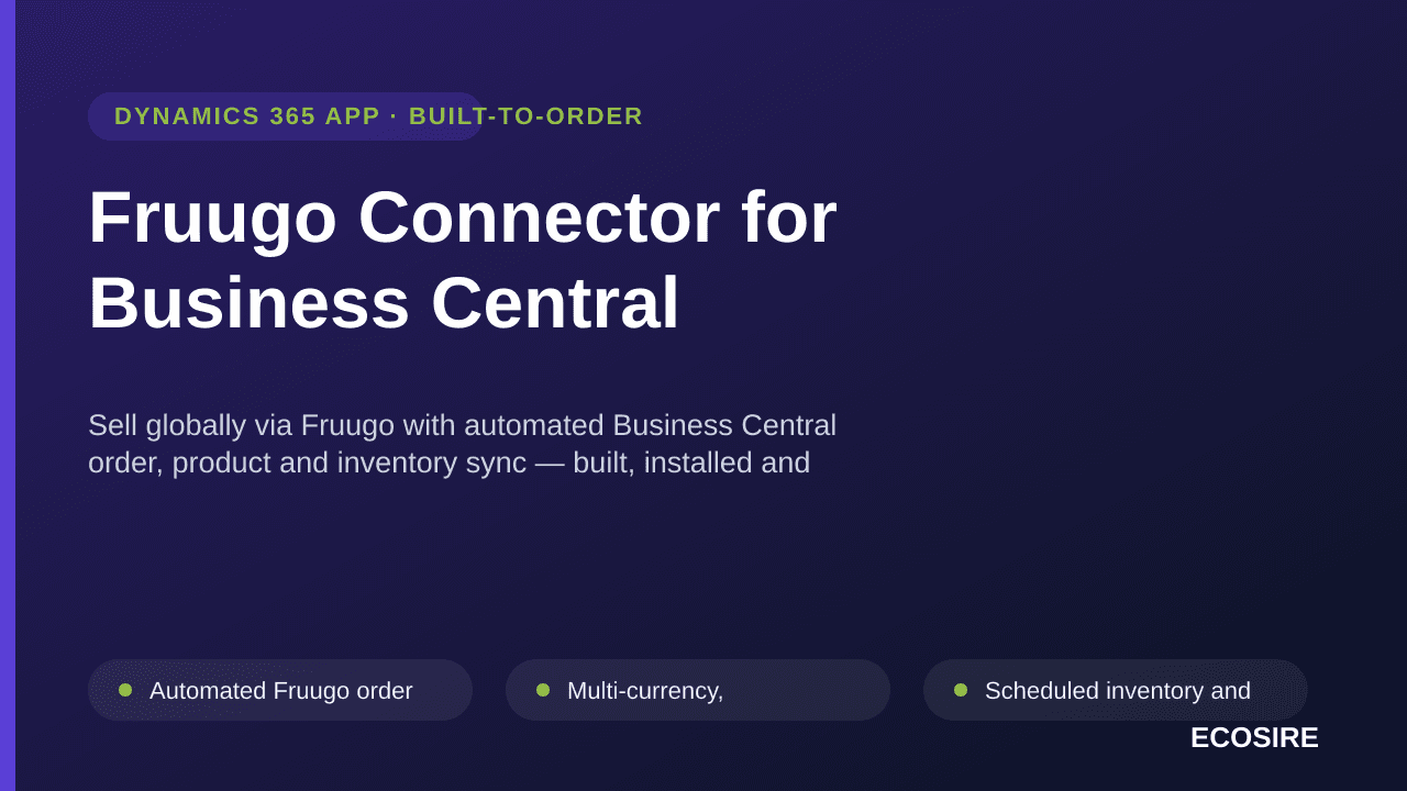 Fruugo Connector for Business Central — Sell globally via Fruugo with automated Business Central order, product and inventory — Image 1 of 3
