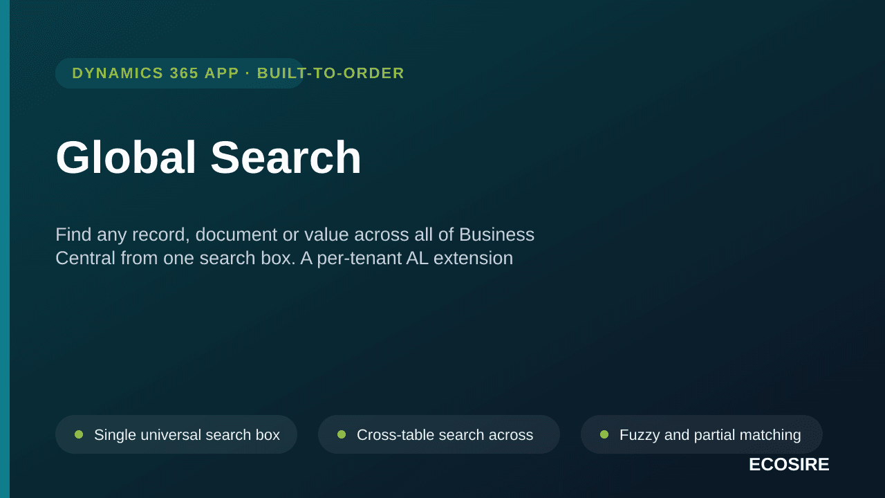 Global Search — Find any record, document or value across all of Business Central from one search box — Image 1 of 3