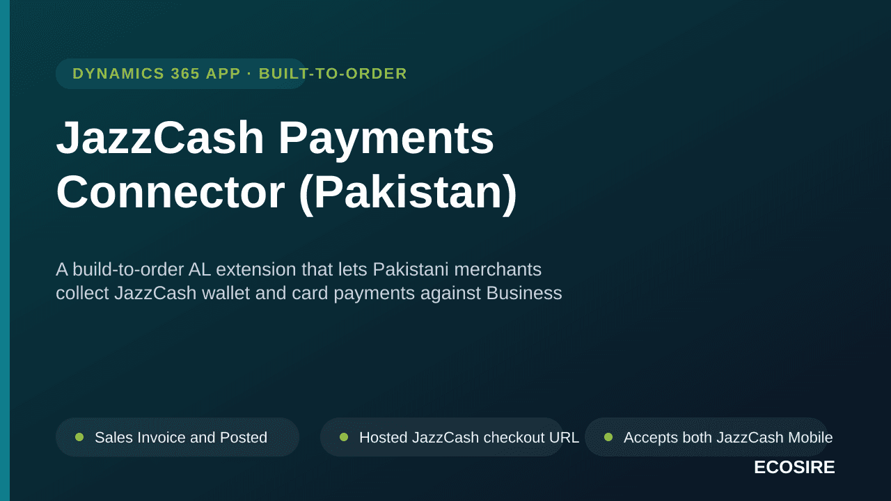 JazzCash Payments Connector (Pakistan) — A build-to-order AL extension that lets Pakistani merchants collect JazzCash wallet  — Image 1 of 3