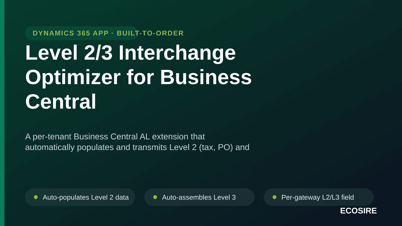 Level 2/3 Interchange Optimizer for Business Central — A per-tenant Business Central AL extension that automatically populate — Image 1 of 3