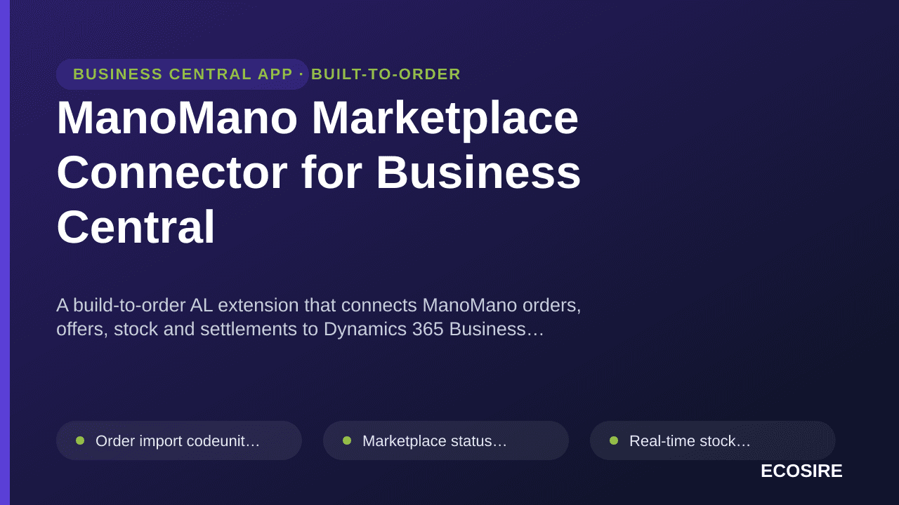 ManoMano Marketplace Connector for Business Central — A build-to-order AL extension that connects ManoMano orders, offers, st — 1/1