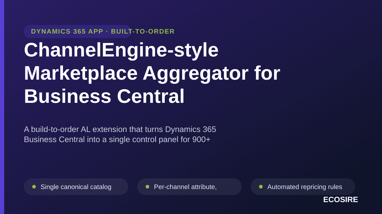 ChannelEngine-style Marketplace Aggregator for Business Central — A build-to-order AL extension that turns Dynamics 365 Busin — Image 1 of 3
