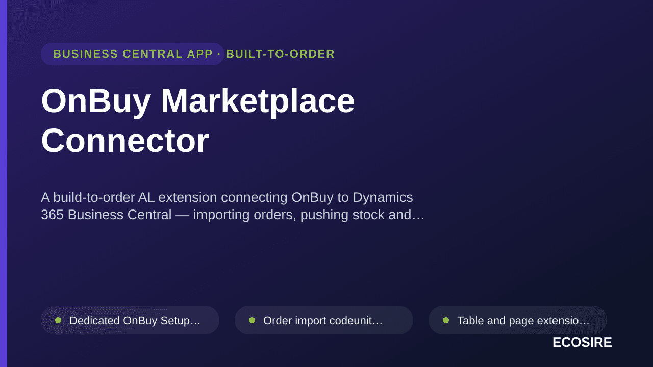 OnBuy Marketplace Connector — A build-to-order AL extension connecting OnBuy to Dynamics 365 Business Central — importing ord — 1/1
