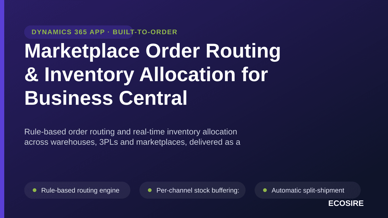 Marketplace Order Routing & Inventory Allocation for Business Central — Rule-based order routing and real-time inventory allo — Image 1 of 3