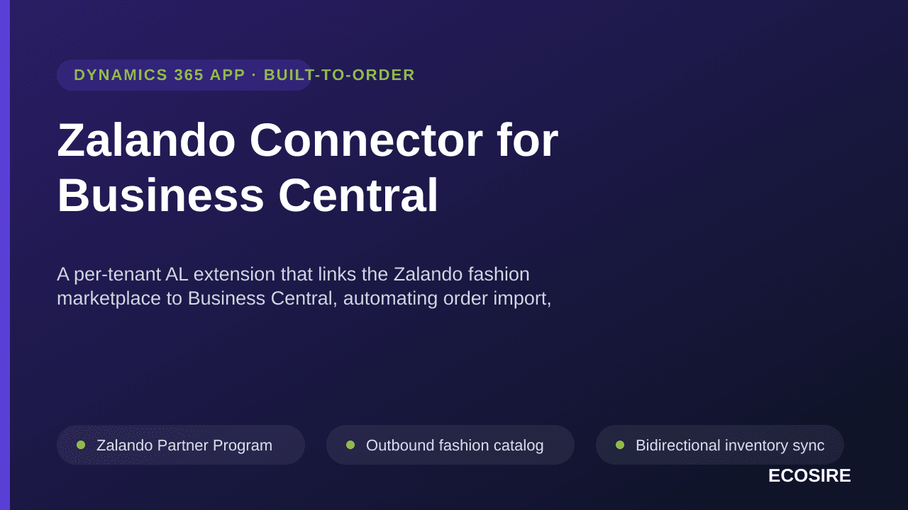 Zalando Connector for Business Central — A per-tenant AL extension that links the Zalando fashion marketplace to Business Cen — Image 1 of 3
