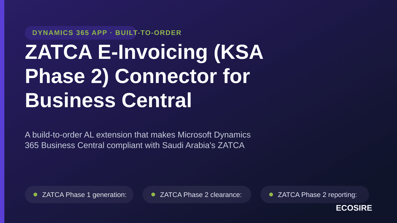ZATCA E-Invoicing (KSA Phase 2) Connector for Business Central