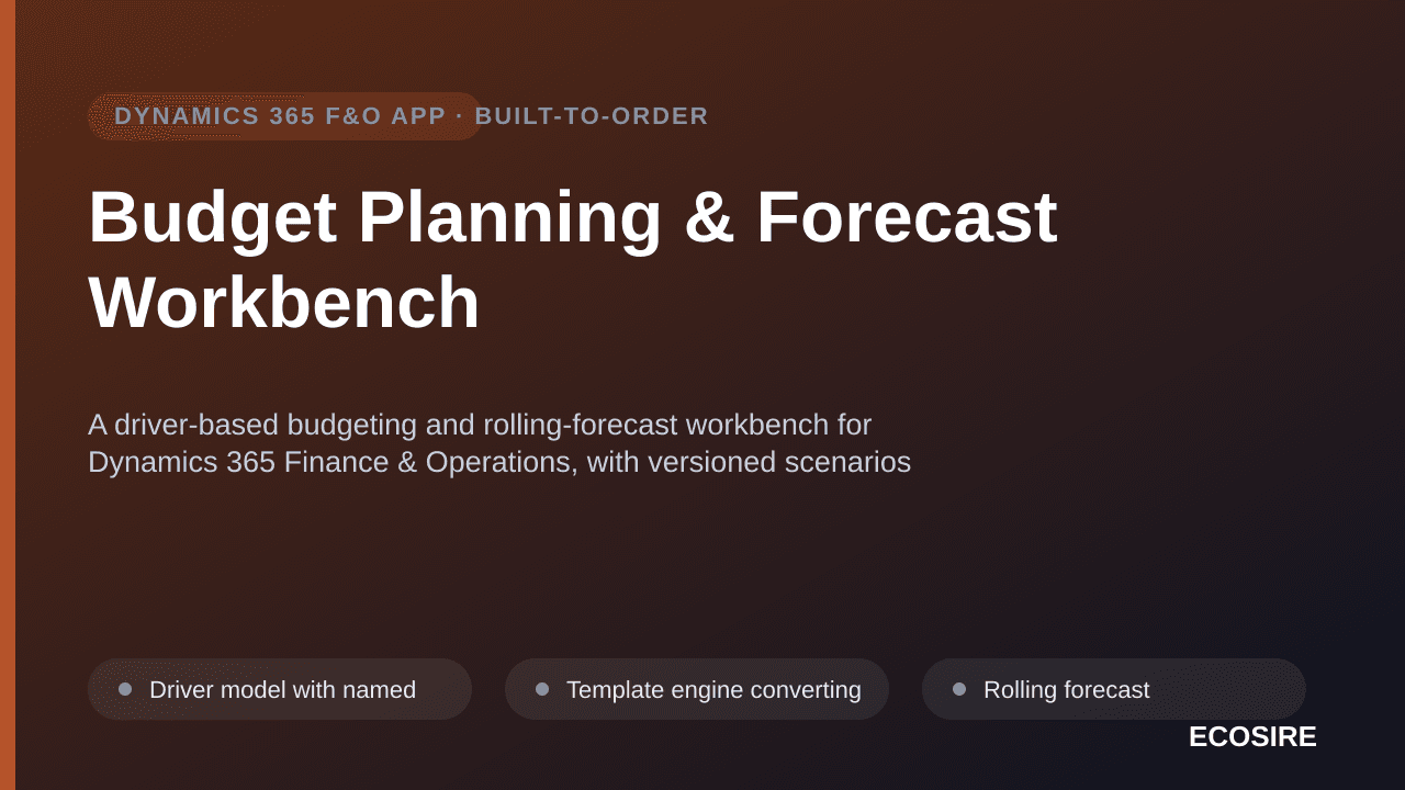 Budget Planning & Forecast Workbench