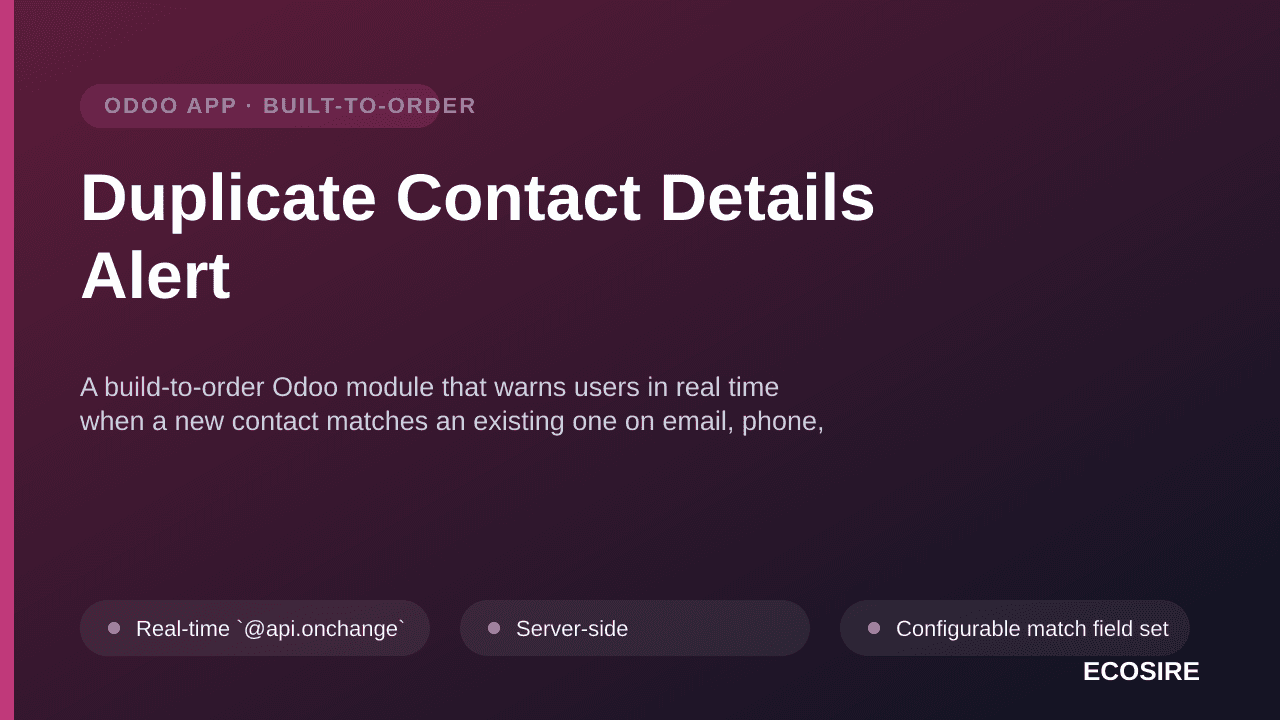 Duplicate Contact Details Alert