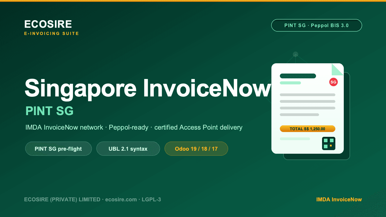 ECOSIRE E-Invoicing | Singapore InvoiceNow (PINT SG) — Singapore InvoiceNow (PINT SG / BIS Billing 3 — Image 1 of 1