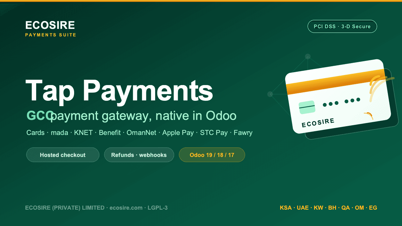 ECOSIRE Payment | Tap Payments (GCC) — Accept cards, mada, KNET, Benefit, OmanNet, Apple Pay, STC Pay and Fawry through Tap P — Image 1 of 1