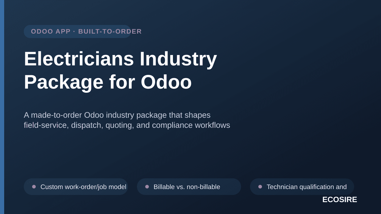 Electricians Industry Package for Odoo