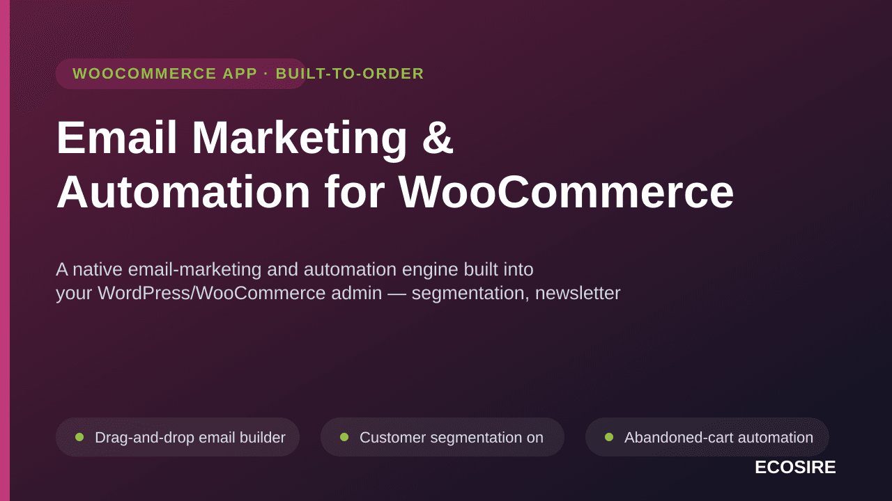 Email Marketing & Automation for WooCommerce — A native email-marketing and automation engine built into your WordPress/WooCo — Image 1 of 3