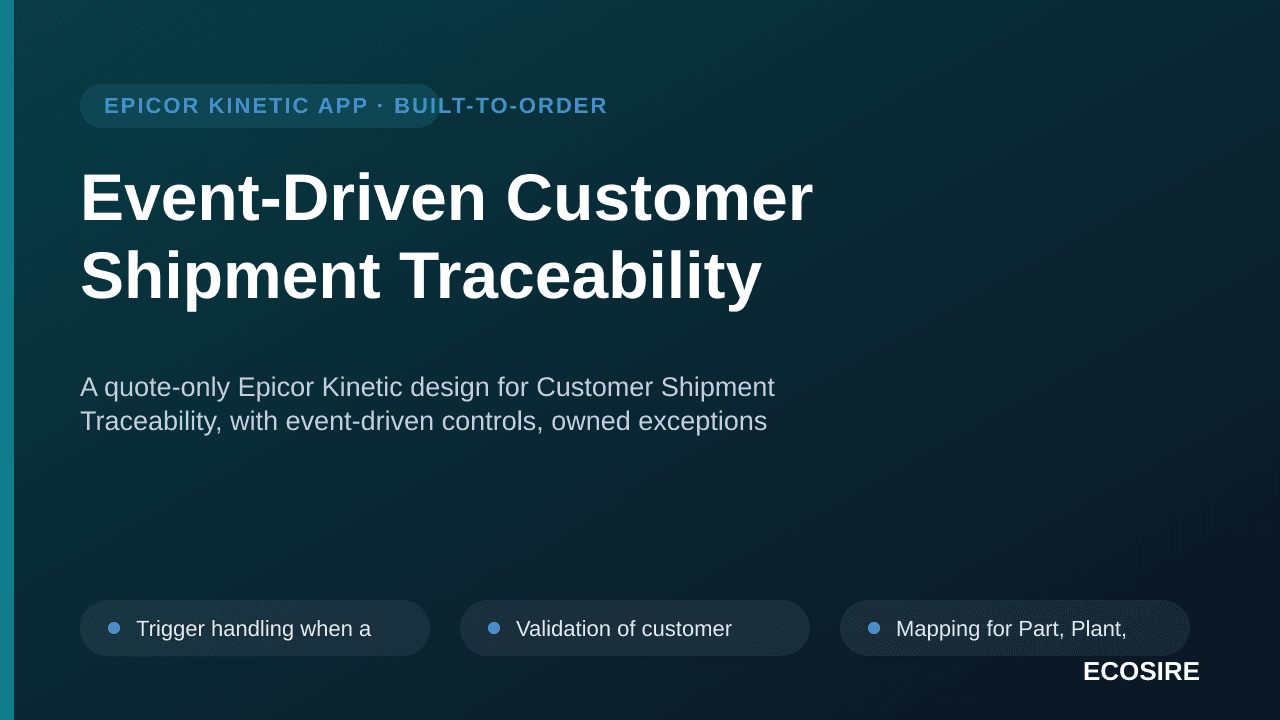 Event-Driven Customer Shipment Traceability