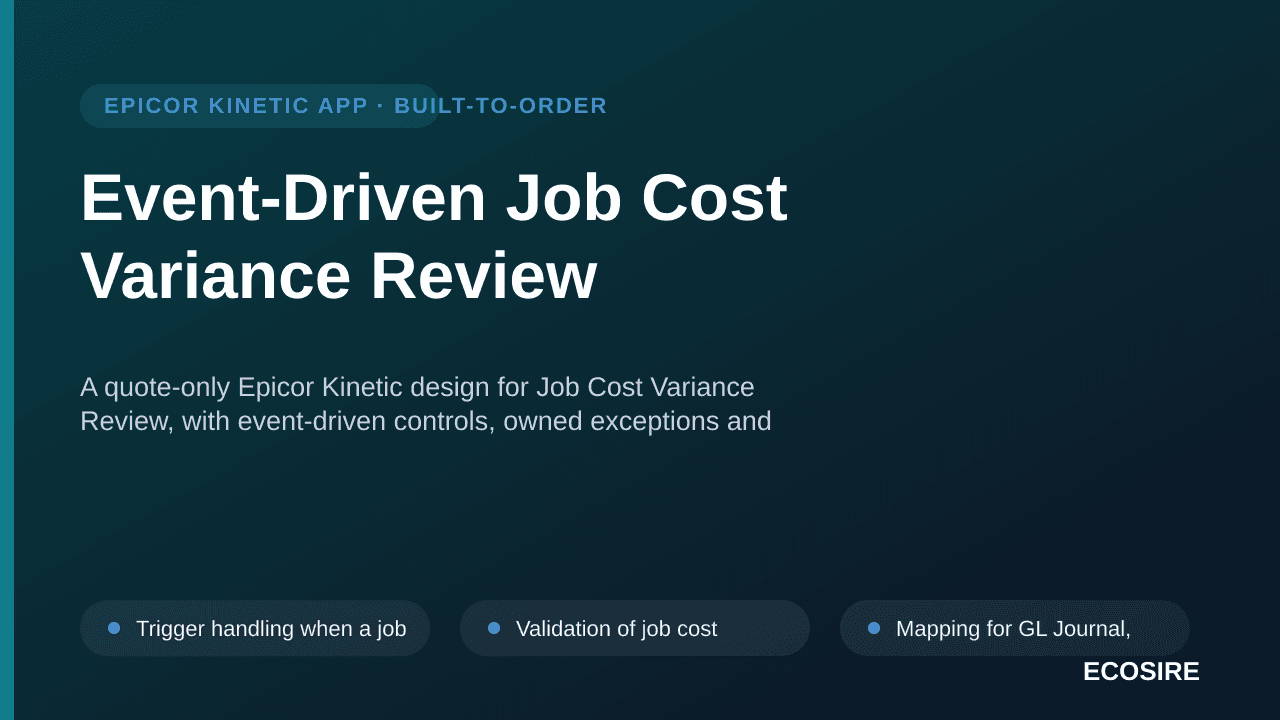 Event-Driven Job Cost Variance Review