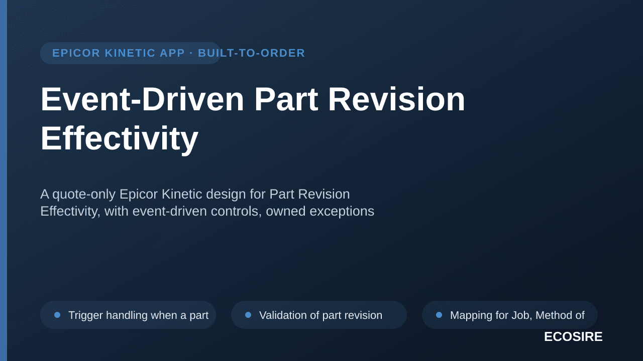 Event-Driven Part Revision Effectivity