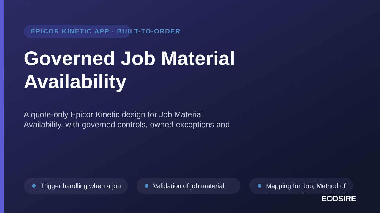 Governed Job Material Availability