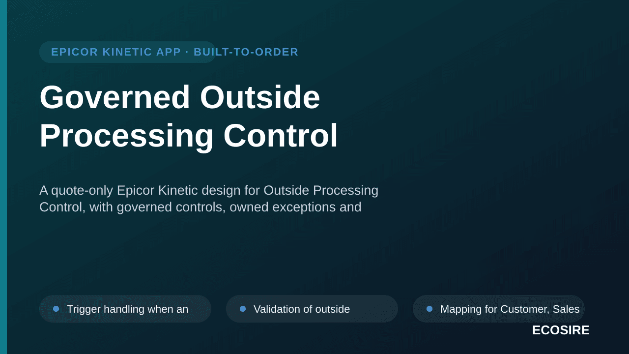 Governed Outside Processing Control — A quote-only Epicor Kinetic design for Outside Processing Control, with governed contro — 1/3