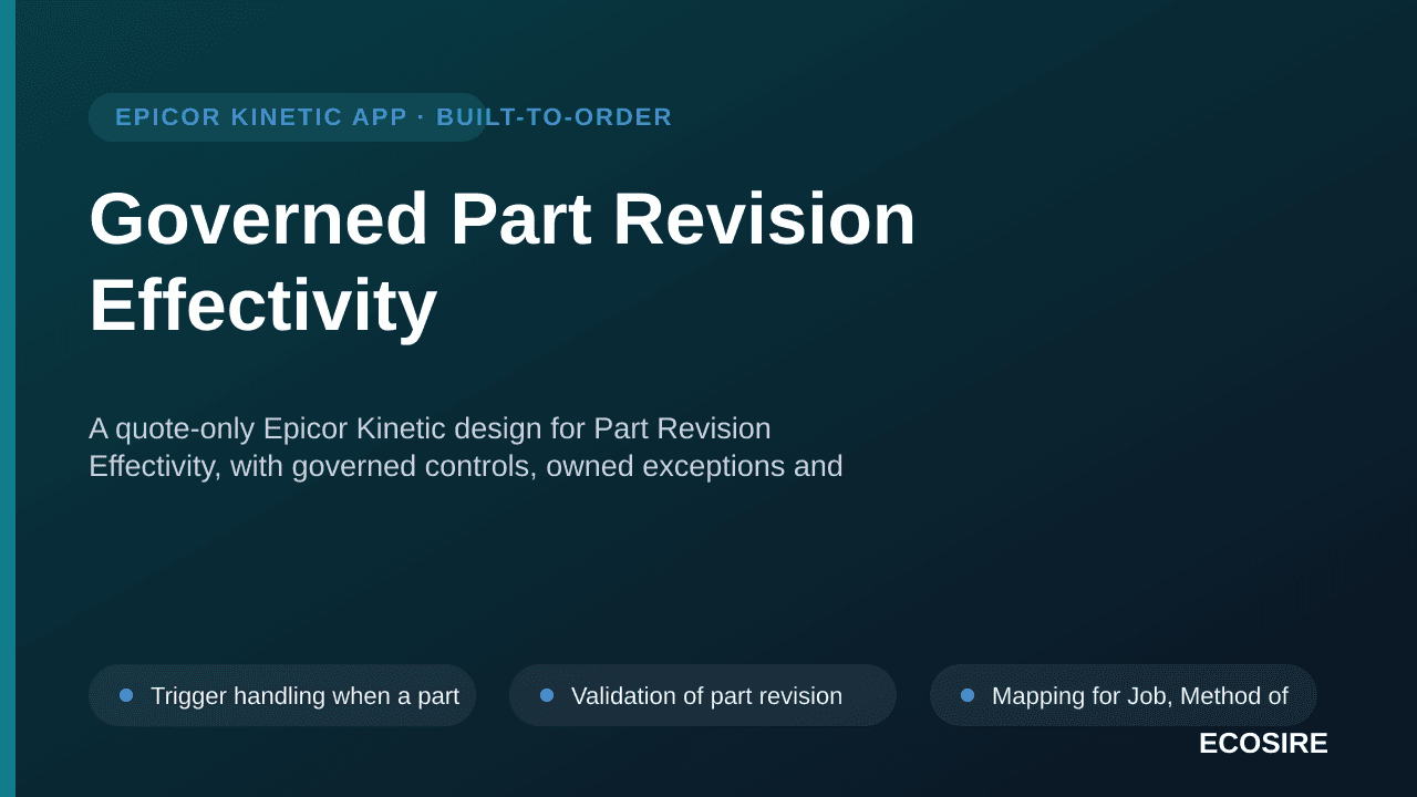 Governed Part Revision Effectivity