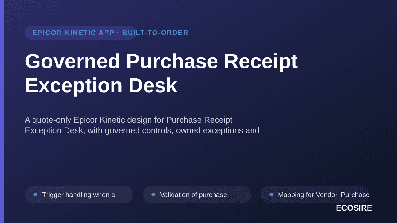 Governed Purchase Receipt Exception Desk