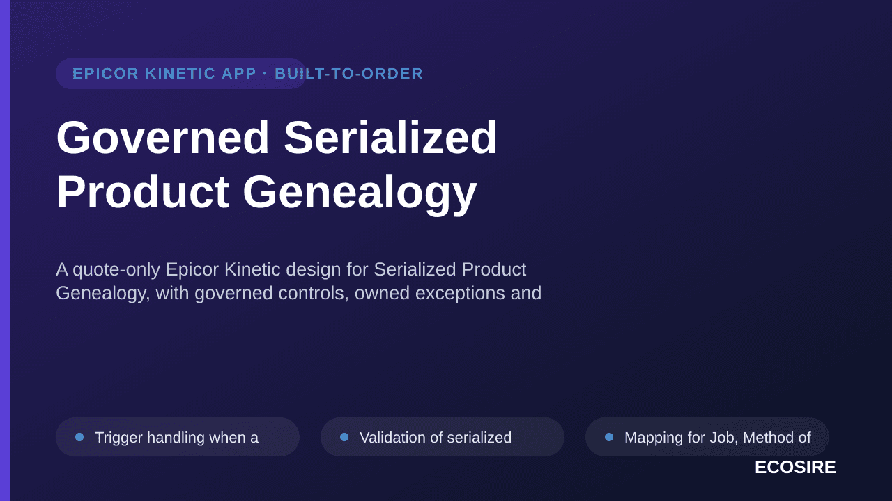Governed Serialized Product Genealogy