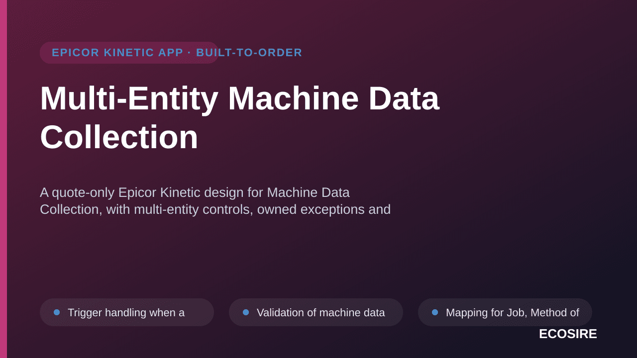 Multi-Entity Machine Data Collection
