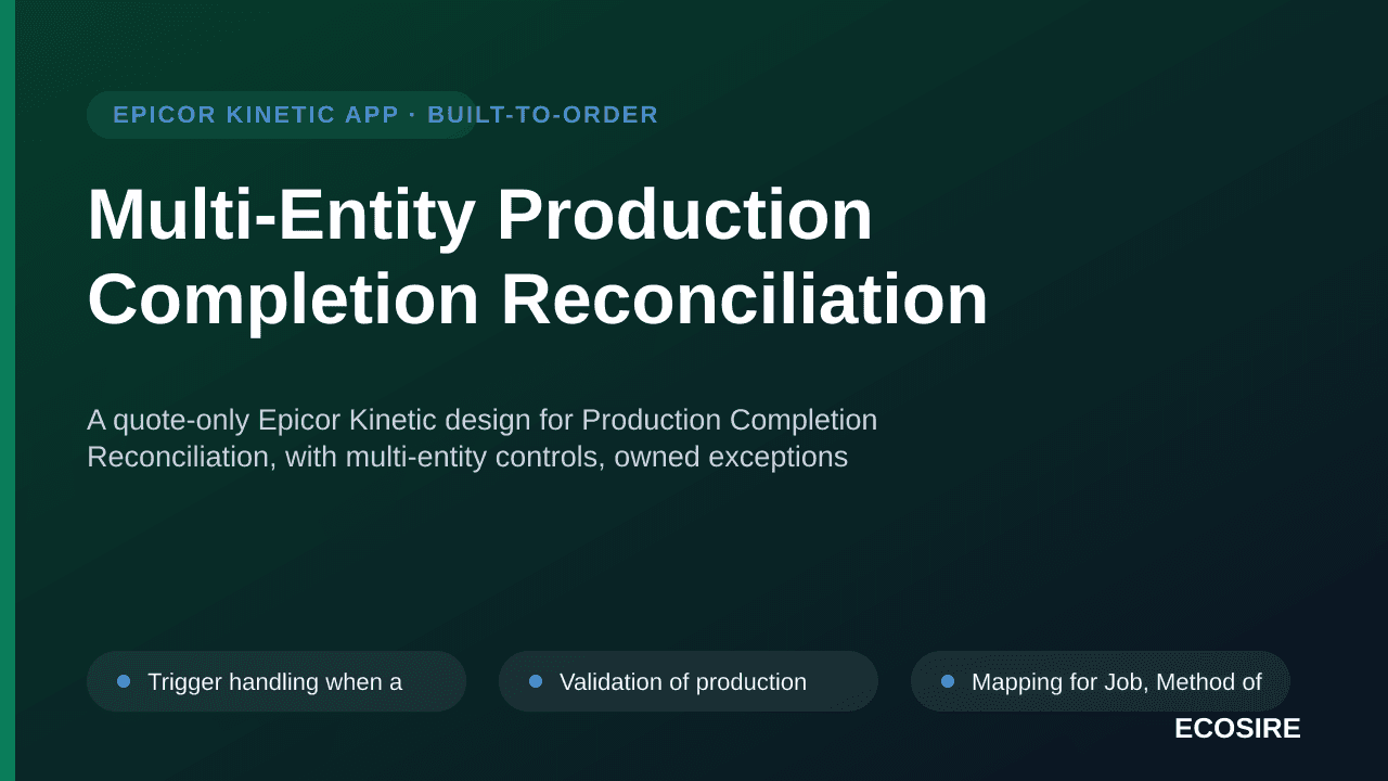Multi-Entity Production Completion Reconciliation