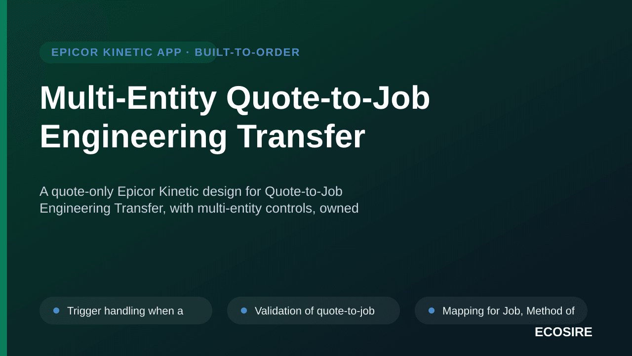 Multi-Entity Quote-to-Job Engineering Transfer