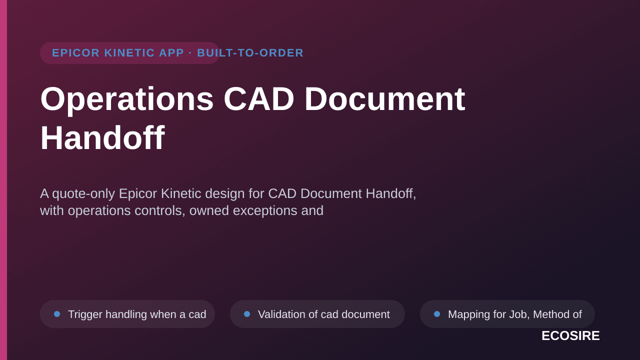 Operations CAD Document Handoff