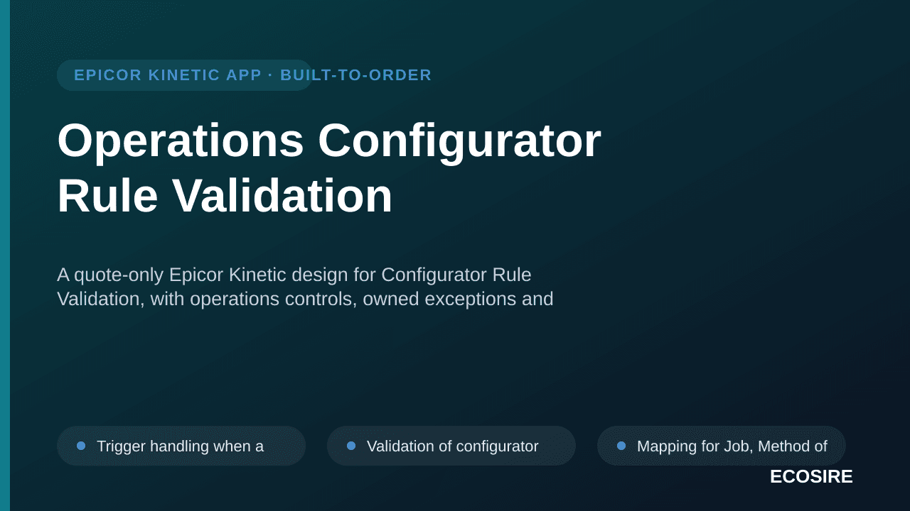 Operations Configurator Rule Validation