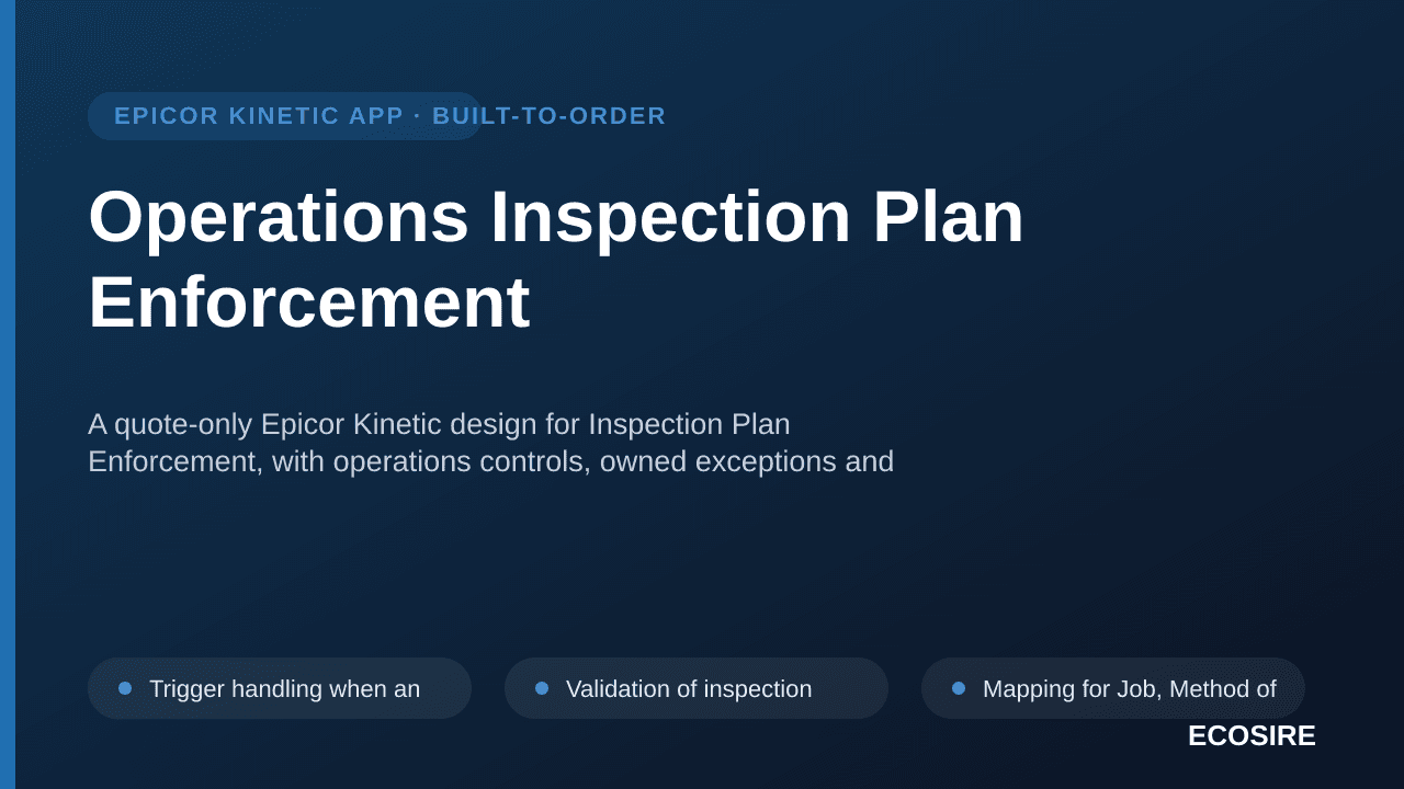Operations Inspection Plan Enforcement