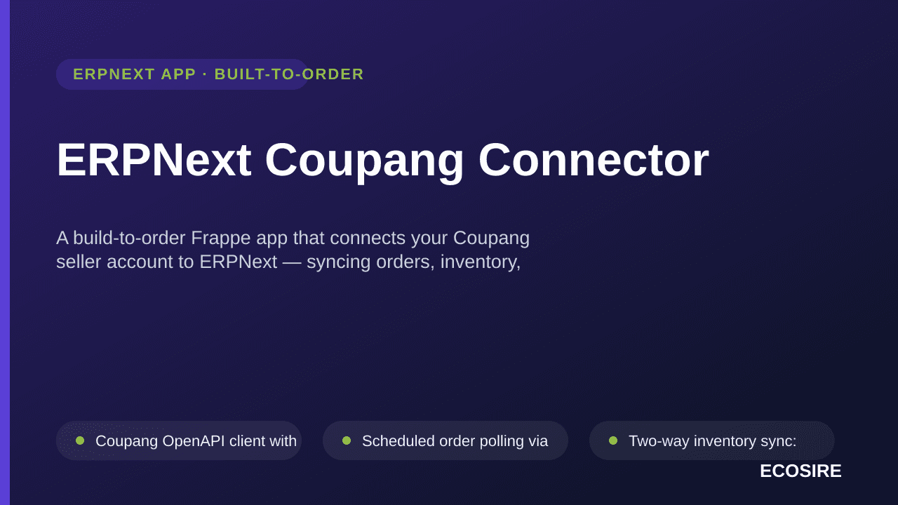 ERPNext Coupang Connector