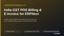 India GST POS Billing & E-Invoice for ERPNext thumbnail 1