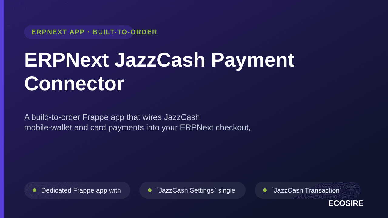 ERPNext JazzCash Payment Connector
