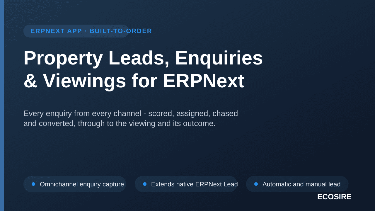 Property Leads, Enquiries & Viewings for ERPNext
