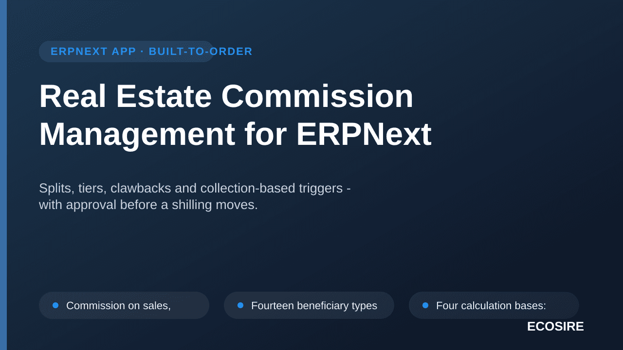 Real Estate Commission Management for ERPNext