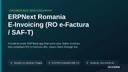 ERPNext Romania E-Invoicing (RO e-Factura / SAF-T) thumbnail 1