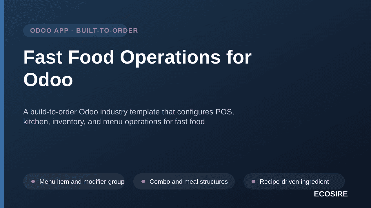 Fast Food Operations for Odoo