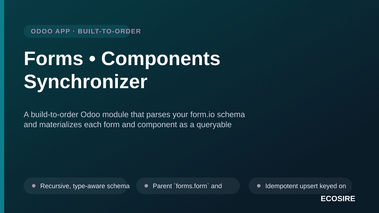 Forms • Components Synchronizer — A build-to-order Odoo module that parses your form — Image 1 of 3