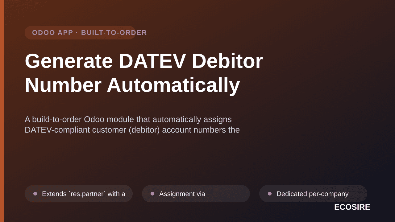 Generate DATEV Debitor Number Automatically