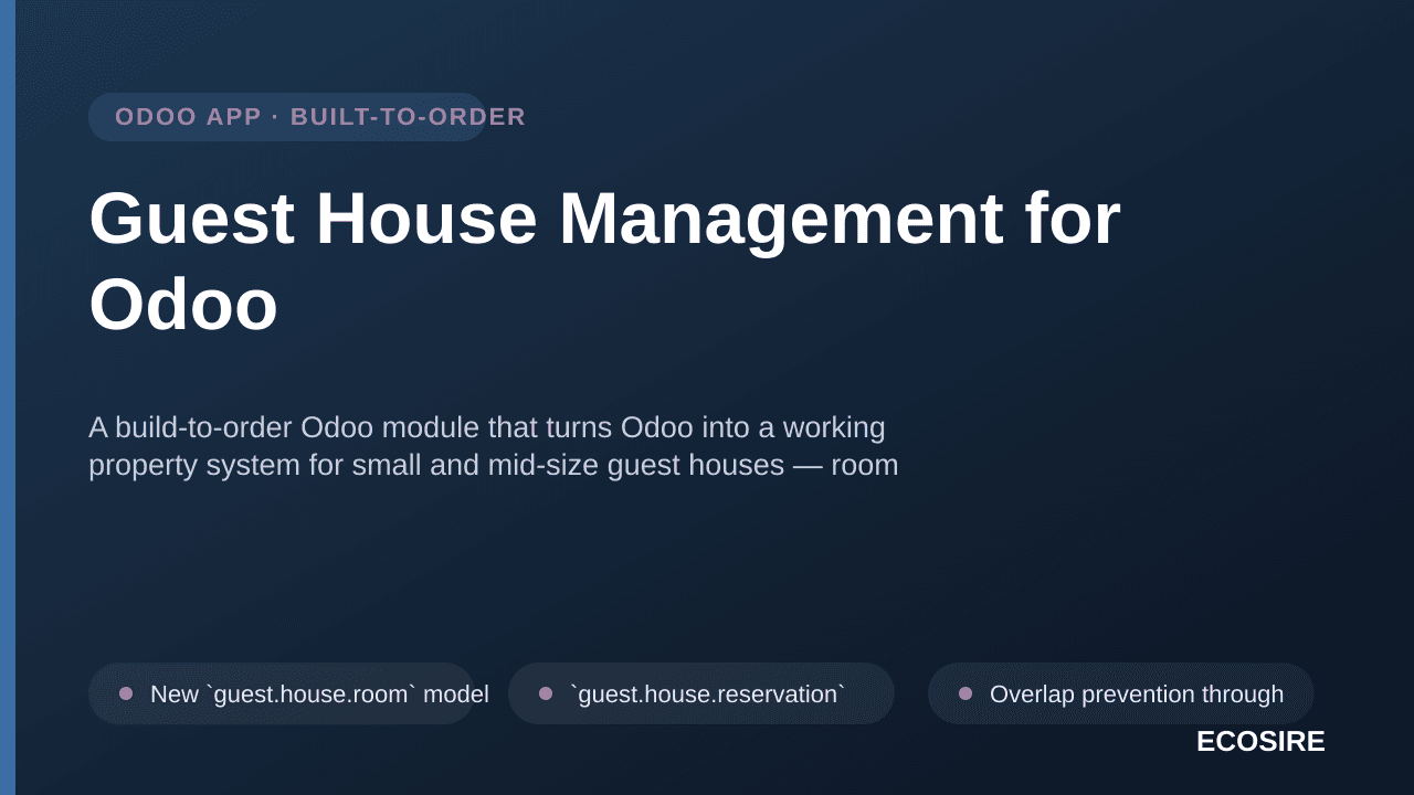 Guest House Management for Odoo