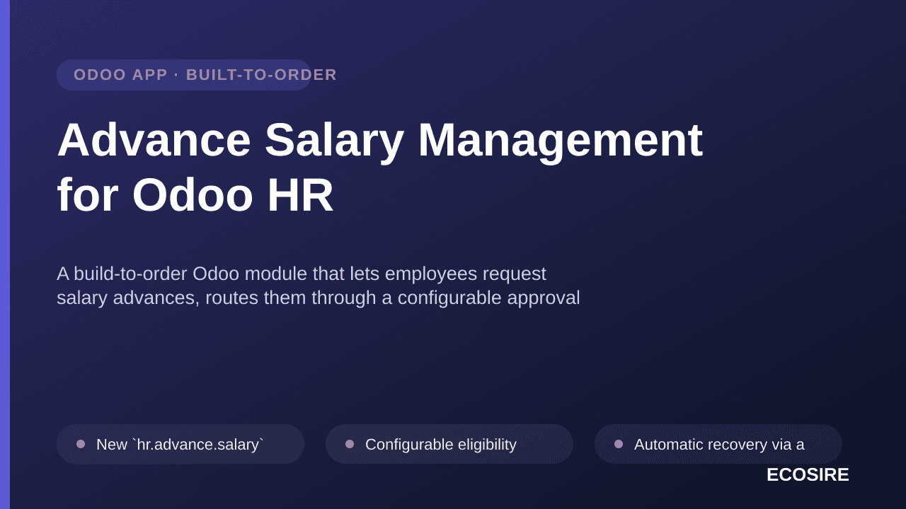 Advance Salary Management for Odoo HR